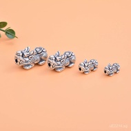 Pixiu Loose Bead Bracelet Spacer Accessories DIY 3D Retro Pure Silver Silver Hard3D National Trend W
