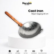 Seasoned Cast Steel Wok 30 cm Cast Iron Wok/ Cast Iron Wok