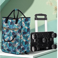 Trolley Tote Bag 5-Wheel 360° Rotation, Detachable Luggage Wheels & Shopping Cart, Foldable Trolley,