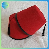 AA Round Felt Fez Cap Breathable Red Color Fez Hat Moroccan Hat Cosplay Turkish sels Cap Festival Su