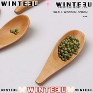 WINTE3U 1/6pcs Mini Wooden Spoons, 2.76*0.98 Inch Natural Color Small Salt Spoon, Portable Solid Woo