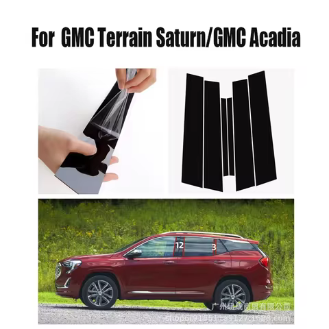 For GMC Terrain Saturn/GMC Acadia Window Decoration Gloss Black Center Pillar Sticker 2017-2023 Cust