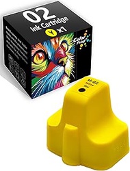 Color Print Remanufactured 02 Ink Cartridge Yellow Replacement for HP 02XL Ink for Photosmart C7250