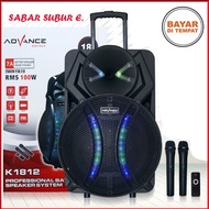 SPEAKER meeting portable ADVANCE K 1812 bluetooth 18inch  Free MIC 2Buah