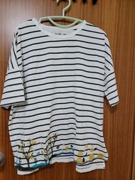 Mushroom 有售emago橫間刺繡tee