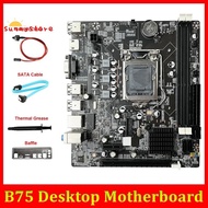 1 Set B75 Desktop Motherboard+SATA Cable+Switch Cable+Thermal Grease+Baffle LGA1155 DDR3 Replacement Parts Support 2X8G PCI E 16X for I3 I5 I7