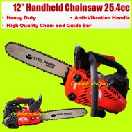 Steel Power Chainsaw One Hand Saw 12" / 14" Bar and Chain