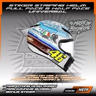 FULL FACE HELMET STRIPING STICKER/HALF FACE UNIVERSAL ROSSI MOTIF WINTER TEST 2017 TAVULLIA
