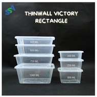 5 PCS 650 THINWALLML FOOD CONTAINER/ RECTANGLE FOOD BOX/
