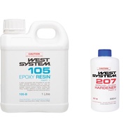 West System EPOXY 105 HARDENER 207 FIBERGLASS REPAIR KIT SET