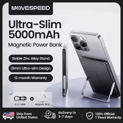 MOVESPEED S05Pro Magnetic Power Bank 5000mAh Wireless External Battery with Stand for MagSafe Powerb