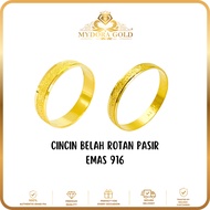 MYDORA EMAS 916 Cincin Belah Rotan Pasir | EMAS 916/22K