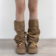 [Aa.chic] Melade Two-Wear Thick-Soled Pants Boots (Single Color).Women Shoes/Meilade/Retro/Two Wear/