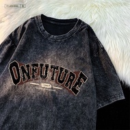 【COD 】Casual Cartoon Oversized T-Shirt for Oversized Kartun Kasual untuk Bleached T-shirt 100 cotton