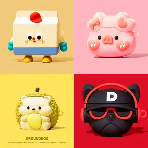 3D Bulldog Milk Box Cover for AirPods 4 Case Cartoon Cute Earphone Case for AirPods Pro 2 1 2 3 Char
