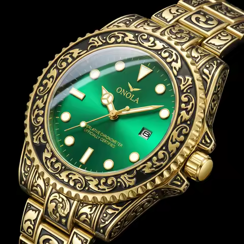 ONOLA Retro Luxury Men Watch Business Night Light Calendar Waterproof Watch Men Relogio Masculino