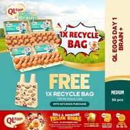 QL Eggs Day 1 Brain+  - Medium 50pcs Fresh Egg Farm Fresh Egg Telur Segar