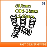 65Mn spring steel compression spring d0.8mm*OD5-14mm*L5-50mm strong pressure, return spring, compres