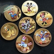 Mickey Colorful Golden Commemorative Set 7 Pieces Cartoon Tooth Fairy Coin Park Travel Badge#G12.23.