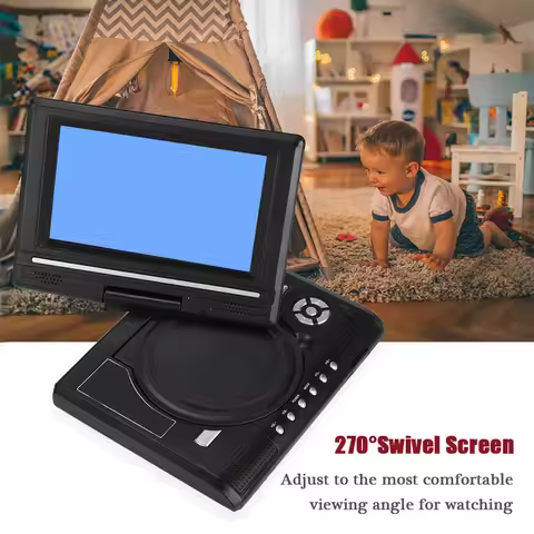 7‑inch Portable DVD Player Swivel Screen Rechargeable TV Car Gamepad Mobile DVD Mobile DVD Player Po