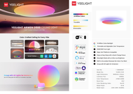 Yeelight Arwen Smart Ceiling Light | Dual RGB Main & Backlight | RGBICWW Addressable Color | 3s Quic