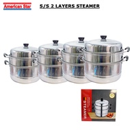 2 LAYER STAINLESS STEEL STEAMER SIOMAI &amp; SIOPAO STEAMER POT 4 SIZES