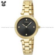 TIMEX TW2V24100 Women's Analog Watch Adorn 32mm 2-hands SS Bracelet Black Gold *Original