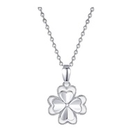 CTS Pt950แพลทินัมฮอลโลว์ดาวและโคลเวอร์สี่แฉกจี้สร้อยคอ CHOW TAI SENG ใช้งานได้ P0BC0004 P0GC0167