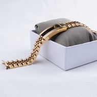 Jam Tangan Original Pria 19mm Strap Silver Middle Gold Hollow Curved End 316L stainless Solid Screw 