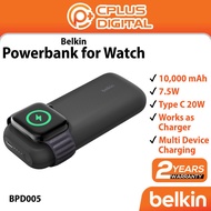 Belkin Powerbank for Watch 10000 mAh Fast Charging Multi Charger Wireless 7.5W Type C 20W BPD005