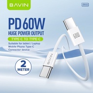 LMJ BAVIN CB322 60W Pd Fast Charging Data Cable w/ 1m Length Nylon Braided Type-C to Type-C