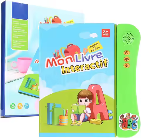 French and English Learning Sound Book Cartoon Pattern Interactive Sound Book Home Birthday Gift Gre
