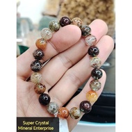 (Local Ready Stock/本地现货)天然巴西高等级4季幽灵水晶圆珠手串Natural Brazil High Gred 4 Seasons Phantom Crystal Beads Br