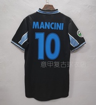 NEW Authentic 98-99 Lazio Away Black Jersey Classic Retro Legend Number 10 Mancini Short-sleeved Foo