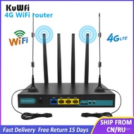 KuWFi 4G LTE Wifi Router 3G/4G SIM  Router CAT4 150Mbps Indtrial Wireless CPE 32 Wi-fi ers RJ45 External 4pcs Antennas