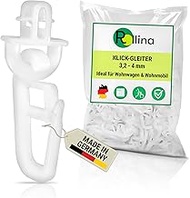 Rollina Klick-Gleiter Curtain Hooks for Curtain Rail with 3.2-4 mm Inner Rail, Curtain Hooks Also fo