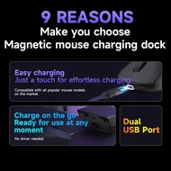 (IVQD) Mouse Magnetic Charging Dock for G PRO X 2 GPW 3 G705 MX Master 3S/3 VGN F1 Dock Station
