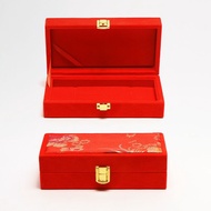 Exquisite Jewelry Box Simple Gold Bar Storage Box Red Velvet Brocade Cloth Jewelry Storage Gold Coin