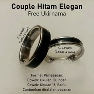 Cincin Couple Hitam Elegan (Free Ukirnama)