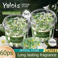 Yalois Camellia Laundry Capsules 60pc 10X Power Clean 99% Germ Dust Mite Removal Anti-Color Transfer
