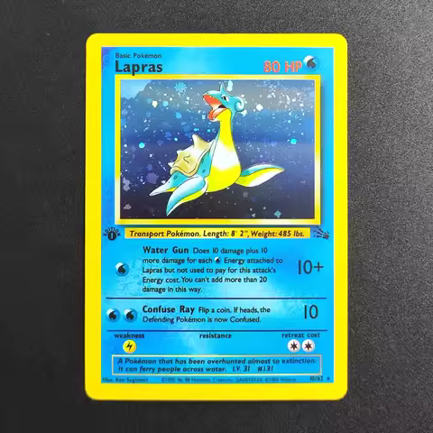 DIY Proxy Pokemon TCG Card 1999 Lapras 10 Super Rare Collectibles Card Single Classic Game Anime Car