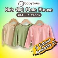 BABYLOUS Kids Girl Long Sleeve Blouse Baju Budak Perempuan Lengan Panjang Girls Outing Fashion Wear