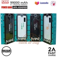 Power Bank LED Xiaomi 99000 mAh 2 USB LED Senter Powerbank Xiomi Cocok Untuk Semua merek Hp Samsung 