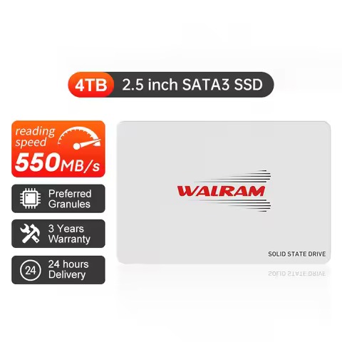 WALRAM 4TB SSD 128GB 120GB 240GB 256GB 480GB 512GB 500GB 1TB 2TB HDD 2.5 Sata 3 Solid State Drive Ha