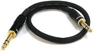 Monoprice Premier Series 1/4 Inch (TRS) Male to Male Cable Cord - 1.5 Feet- Black 16AWG (Gold Plated