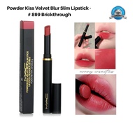 ใหม่ล่าสุด MAC Powder Kiss Velvet Blur Slim Stick Lipstick #899 Brickthrough สีชัด เบลอสวย