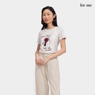 ForMe Adventures Await Graphic Tee T-Shirt For Women (Light Gray)