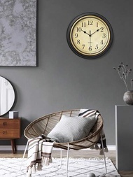 1入12英寸北歐風格古董掛鐘,具有靜音功能,適用於客廳裝飾