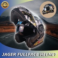 JAGER Helmet Motorcycle Motor Topi keledar helmet motorcycle Motor double visor fullface motosikal  JAGER helmet bike
