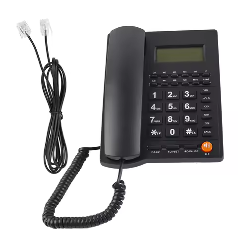 L019 3 English Trade Call Desk Display Caller ID Telephone for Home Hotel Restaurant Black